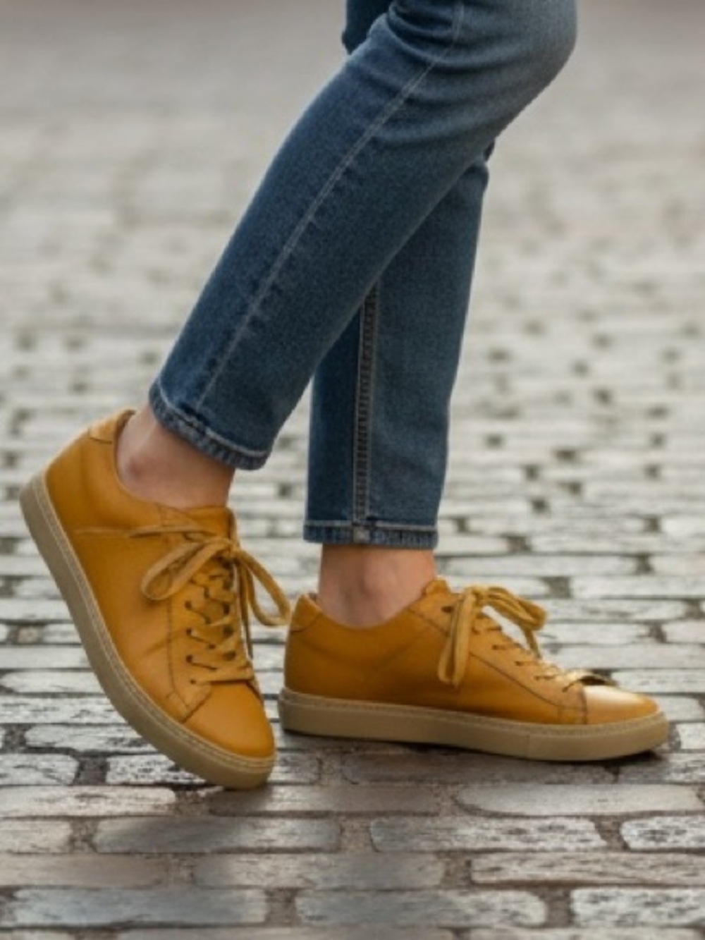 Gravity Pope Italian Casual Classic Tan Leather Sneakers Sz EU37